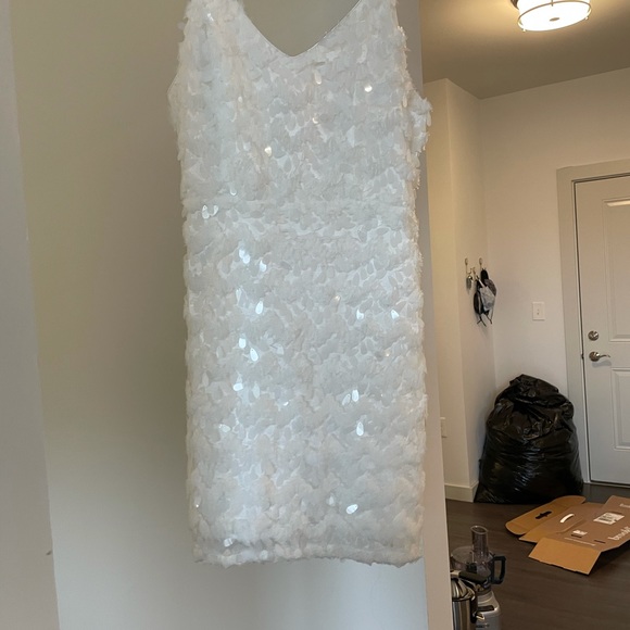 RED DRESS BOUTIQUE | white sequin dress EUC✨ - Picture 3 of 5